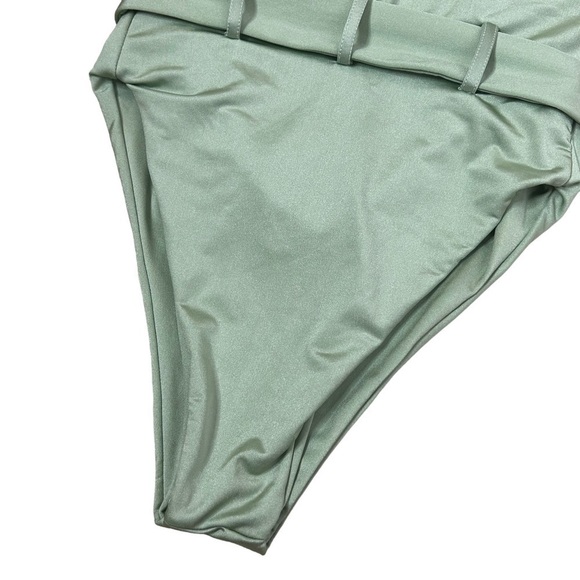 BuffBunny Mojito Green Luxleisure One Piece Belted Swimsuit - Picture 10 of 15